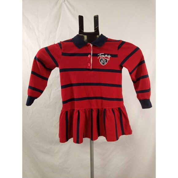 Tommy Hilfiger Red/Blue Striped Polo Shirt Dress Size 3T - Picture 1 of 7